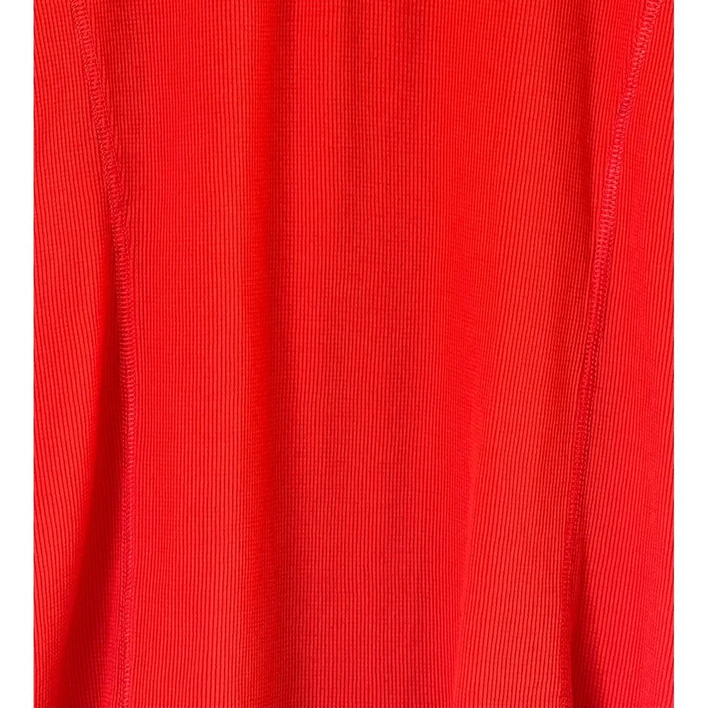 Lauren Ralph Lauren Womens Red Quarter Zip Pullover Medium Ribbed Active Top - Picture 8 of 12